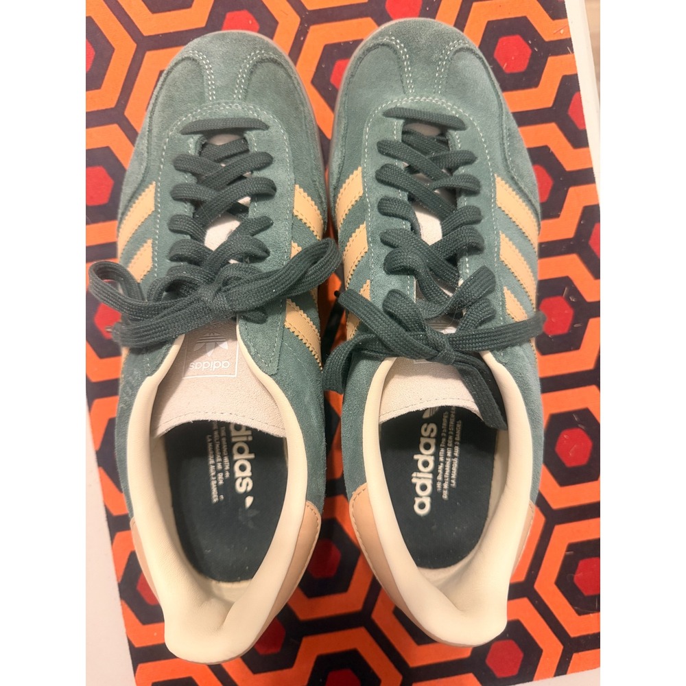Adidas Gazelle Indoor Collegiate Green Hazy Sky Gum Suede Sneakers Mens 8.5